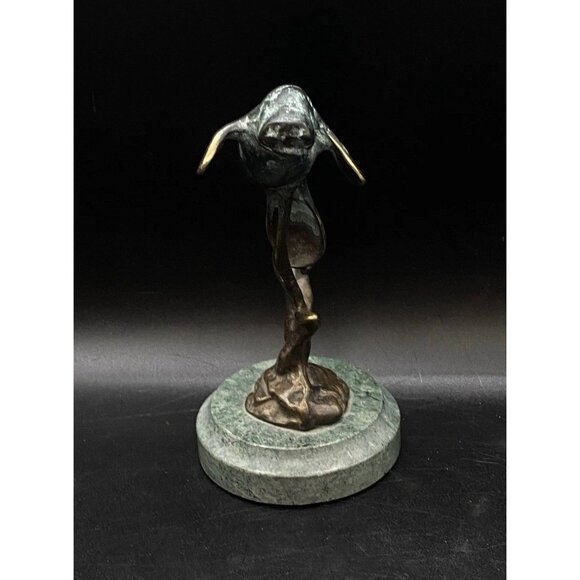 SPI Bronze Brass Manatee Statue 6" Round Marble Base Patina - Picture 2 of 8